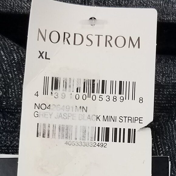 NEW Nordstrom Men's Shop XL Short sleeve Shirt Gray Black Mini Stripe NWT $49 - Picture 6 of 11